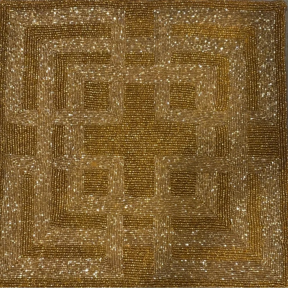 Z Gallerie Gold Beaded Table Runner